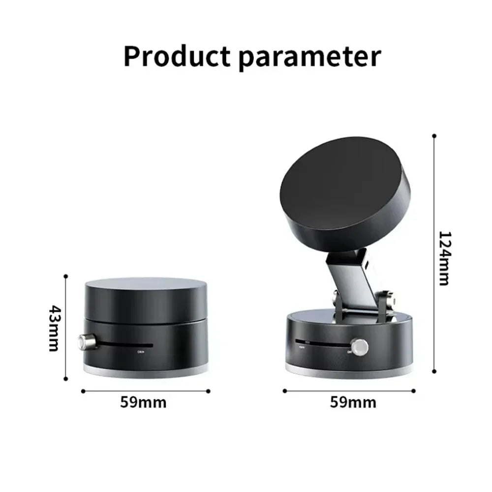 Vacuum Magnetic Phone Holder Stand – Strong Suction & 360° Rotation for Car, Desk, or Home