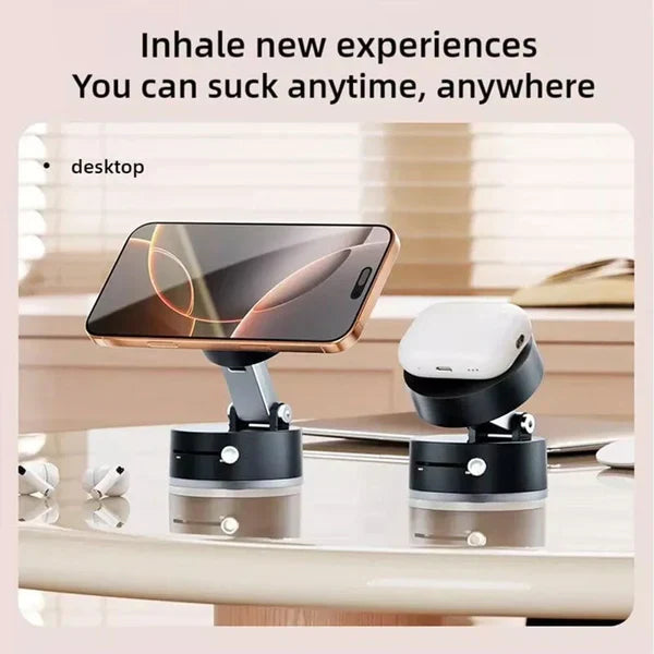 Vacuum Magnetic Phone Holder Stand – Strong Suction & 360° Rotation for Car, Desk, or Home