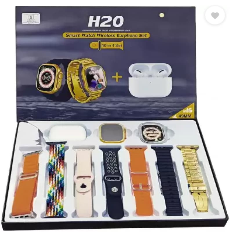H20 Ultra Smartwatch 10 in 1 with 7 Straps,